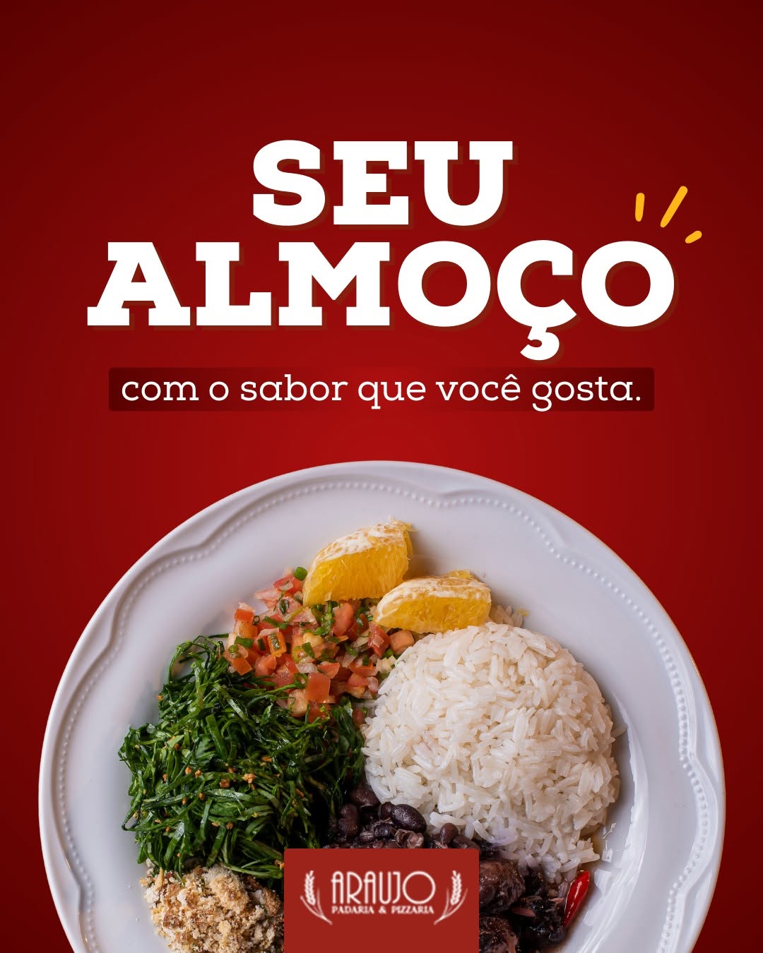 Almoço caseiro servido na Padaria Araujo